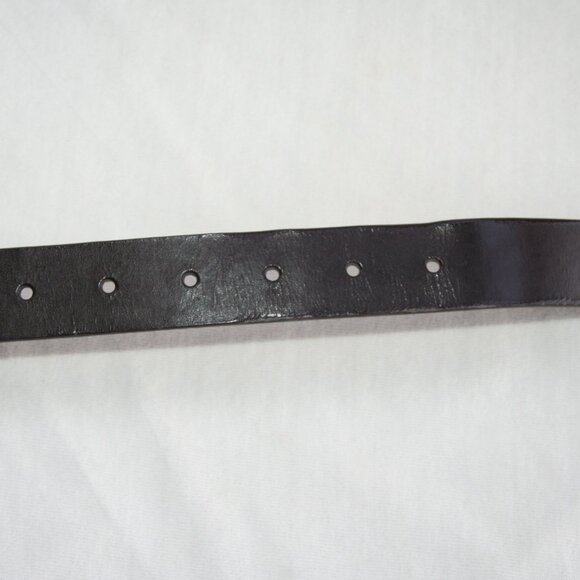 ✨NY & Co LADIES LEATHER BELT SIZE M WOMENS METAL BUCKLE EUC DARK BROWN DESIGNER - Picture 10 of 14